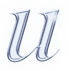 Dreamy Chrome Letter U Type Sticker